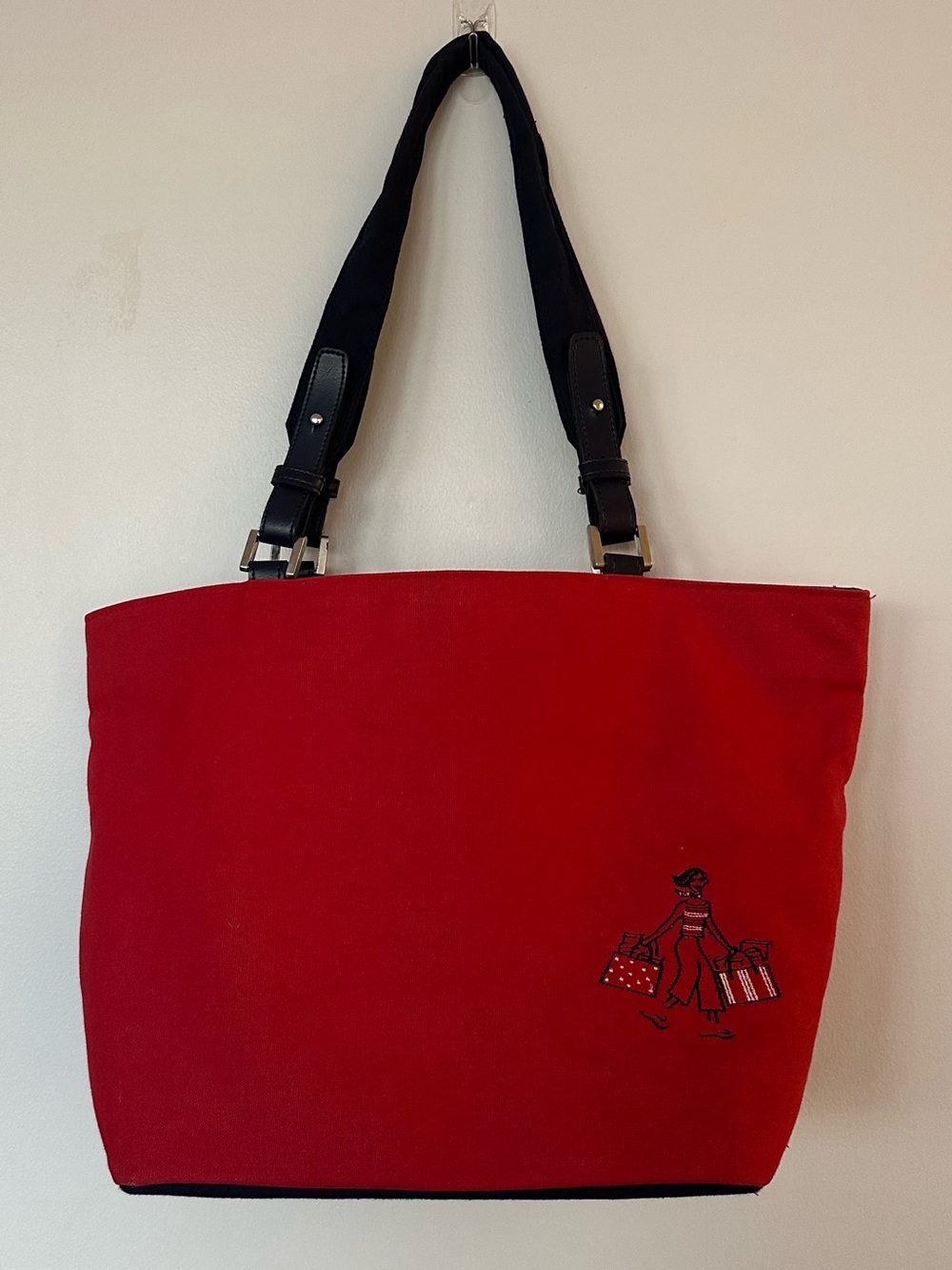 Northern Reflections Red Nautical Tote Bag Canvas Shoulder Bag